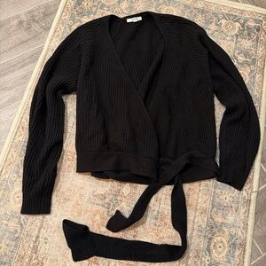 Splendid EUC Black Wrap Sweater